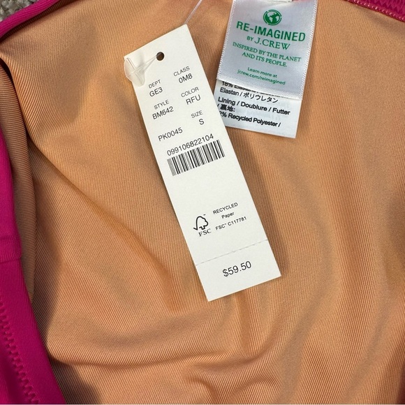 J. Crew Womens High Rise Full Coverage Bikini Bottom Pink classic - Picture 5 of 6